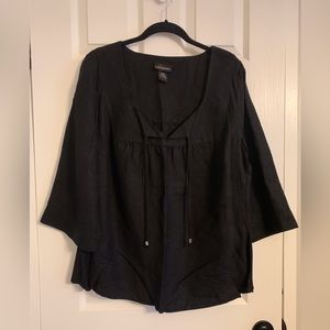 Lane Bryant sz 14/16 black linen blend pullover top